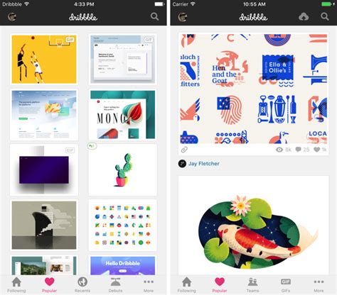 dribbble app.